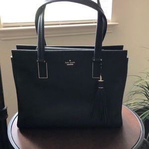 kate spade purse - black pebbled leather